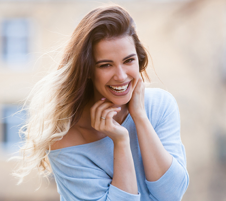 woman smiling laughing