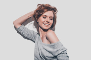 woman posing smiling